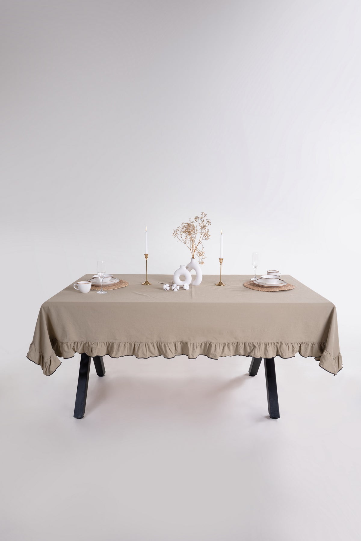 Скатертина з вареної бавовни Limasso Exclusive Esualte 160×220 см. Akdeniz Yesili