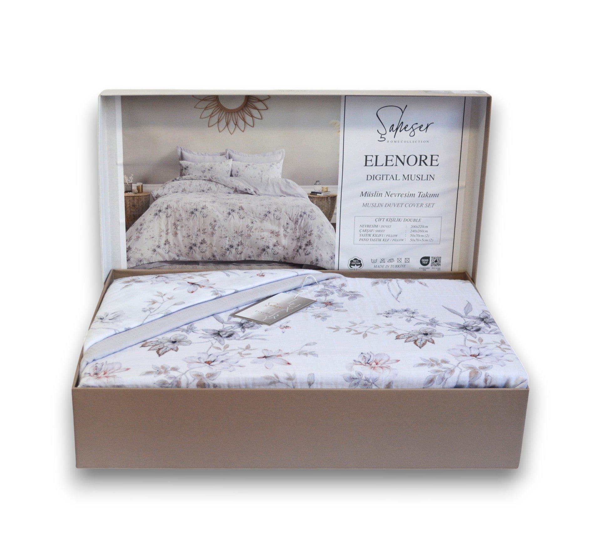 Комплект постільної білизни Saheser Digital Muslin 200х220 см  Elenore