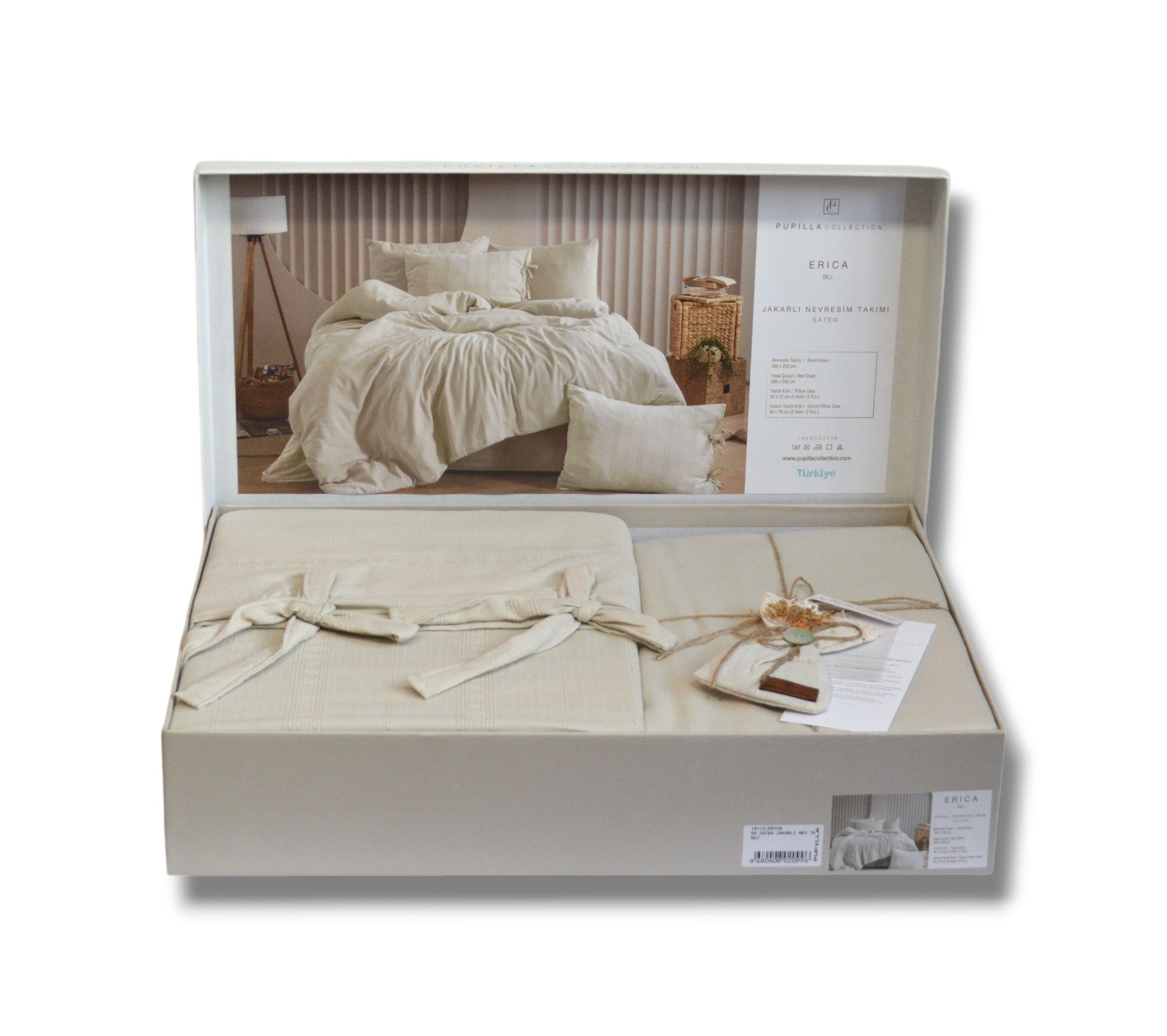 Постільна білизна Pupilla Natural Series 200 х 220 см Erica Bej
