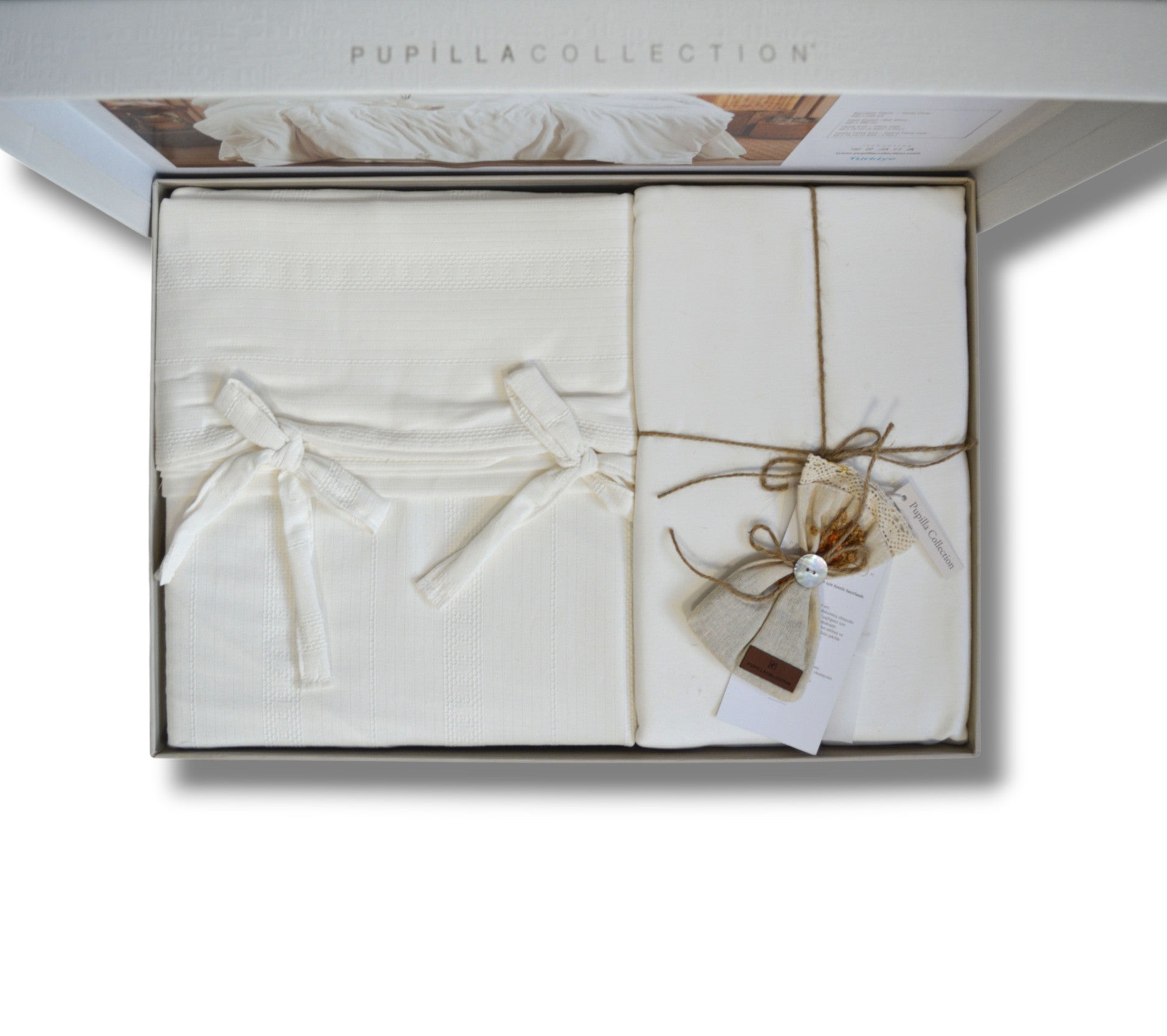 Постільна білизна  Pupilla Natural Series 200 х 220 см Erica Ekru