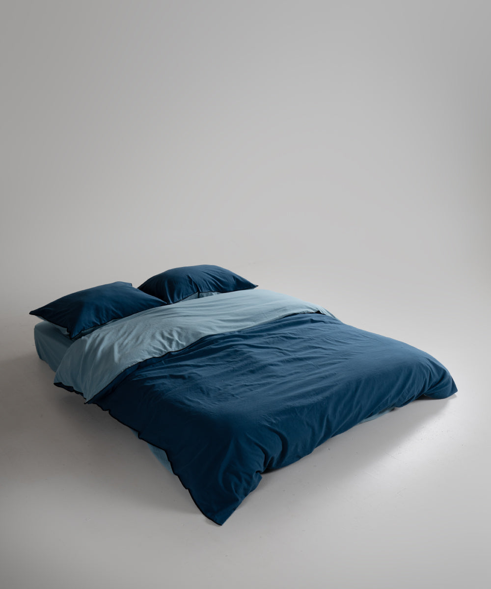Постільна білизна Limasso Stonewashed Essualte 200 х 220 см Akdeniz Mavisi - Dress Blue
