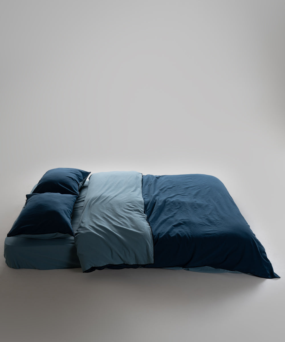 Постільна білизна Limasso Stonewashed Essualte 200 х 220 см Akdeniz Mavisi - Dress Blue