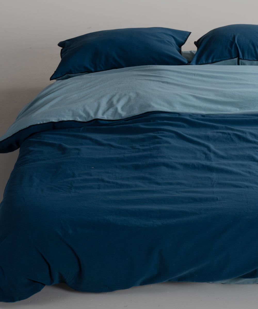 Постільна білизна Limasso Stonewashed Essualte 200 х 220 см Akdeniz Mavisi - Dress Blue