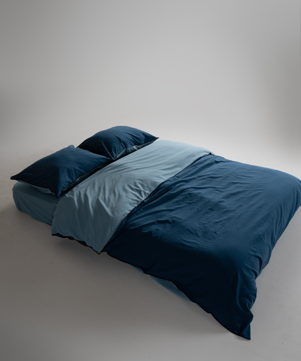 Постільна білизна Limasso Stonewashed Essualte 200 х 220 см Akdeniz Mavisi - Dress Blue