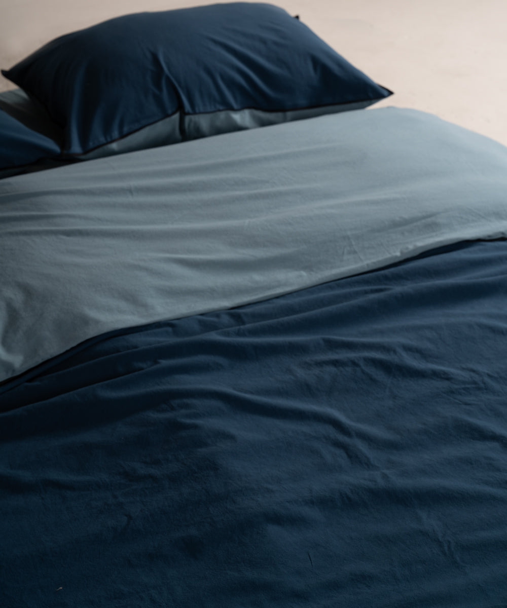 Постільна білизна Limasso Stonewashed Essualte 200 х 220 см Akdeniz Mavisi - Dress Blue