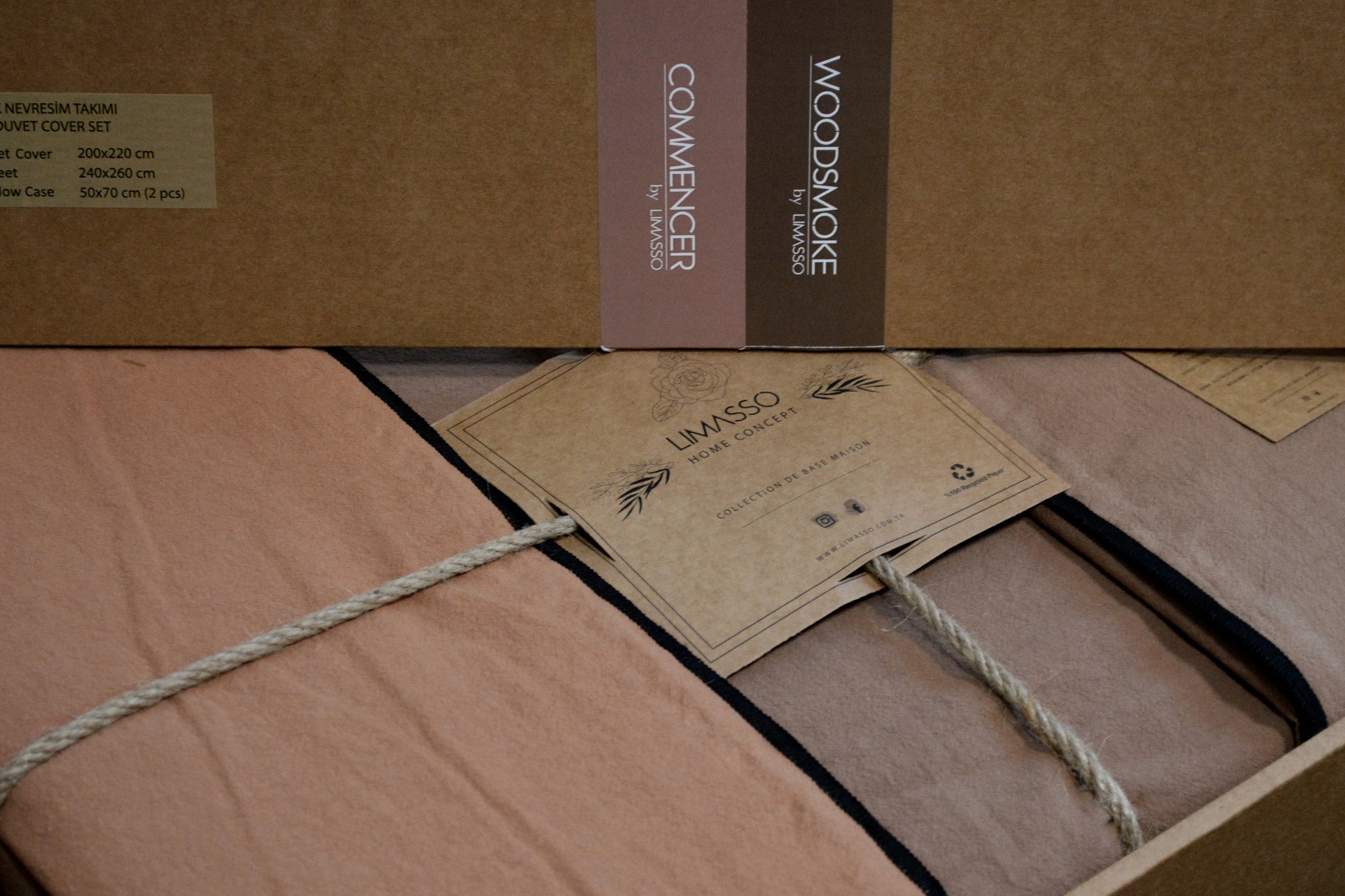 Постільна білизна Limasso Stonewashed Essualte 200 х 220 см Commenser - Woodsmoke