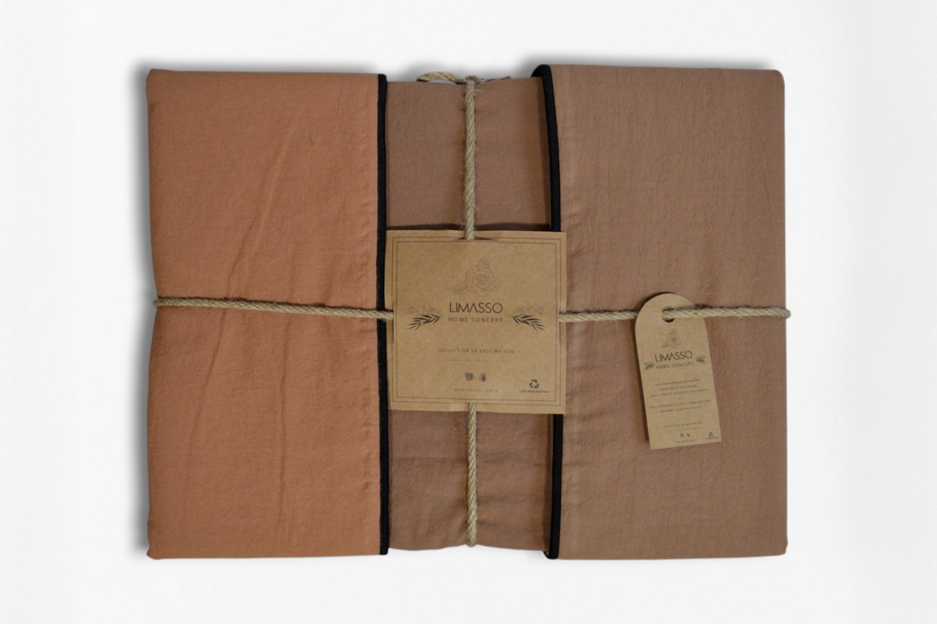 Постільна білизна Limasso Stonewashed Essualte 200 х 220 см Commenser - Woodsmoke