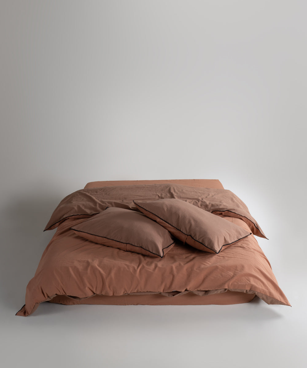 Постільна білизна Limasso Stonewashed Essualte 200 х 220 см Commenser - Woodsmoke