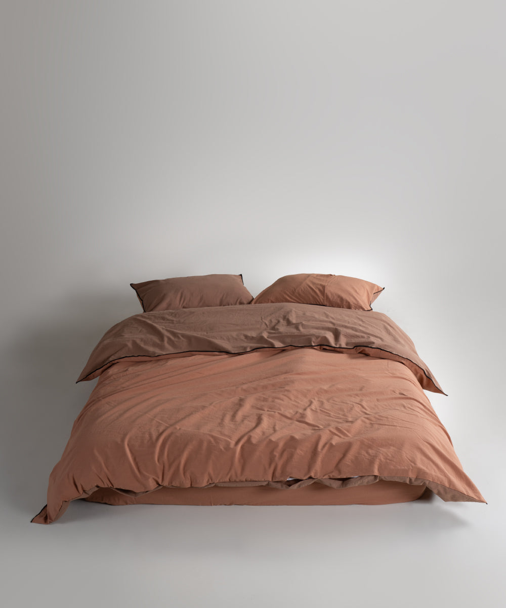 Постільна білизна Limasso Stonewashed Essualte 200 х 220 см Commenser - Woodsmoke