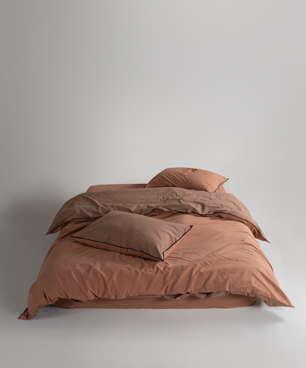 Постільна білизна Limasso Stonewashed Essualte 200 х 220 см Commenser - Woodsmoke