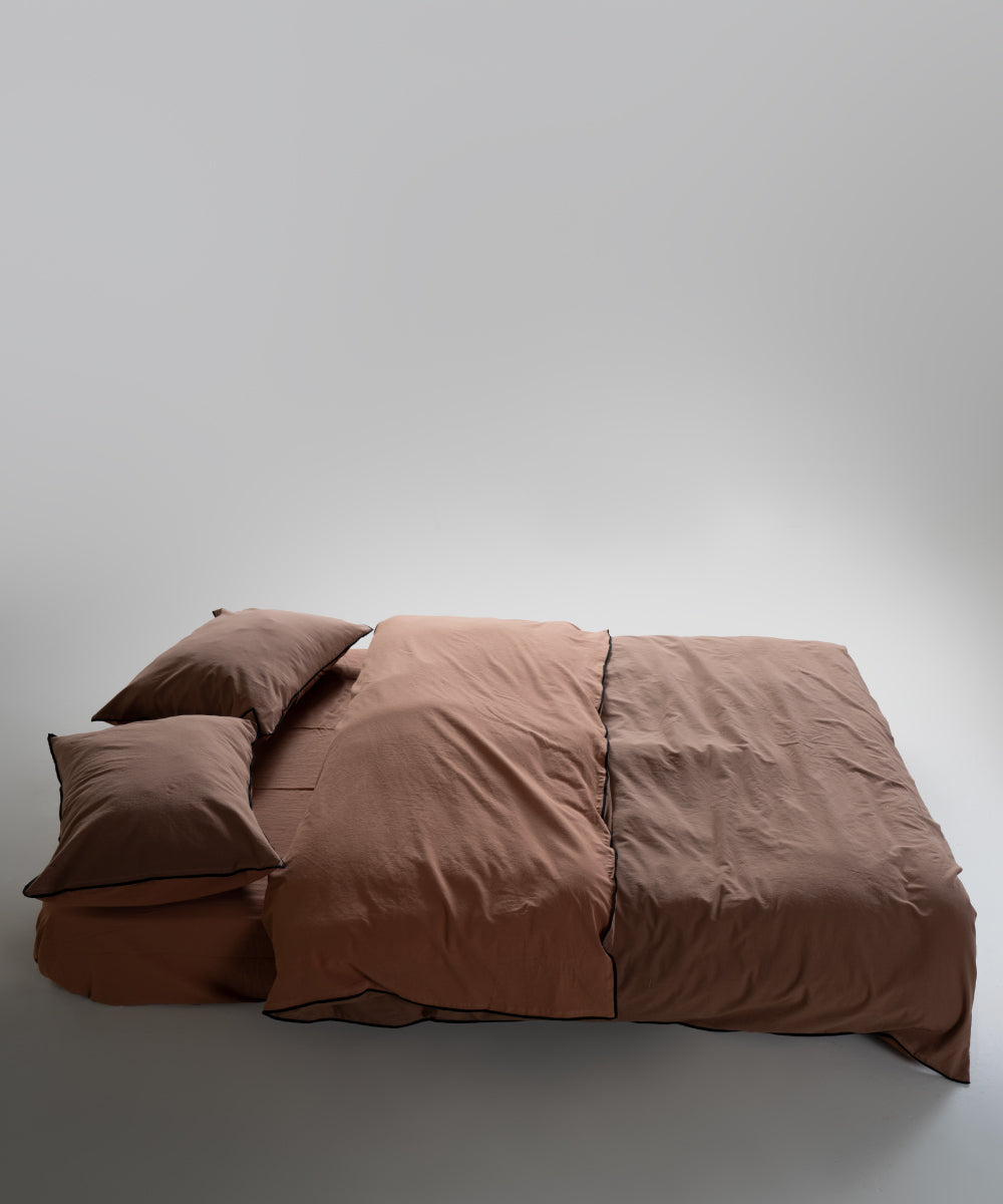 Постільна білизна Limasso Stonewashed Essualte 200 х 220 см Commenser - Woodsmoke