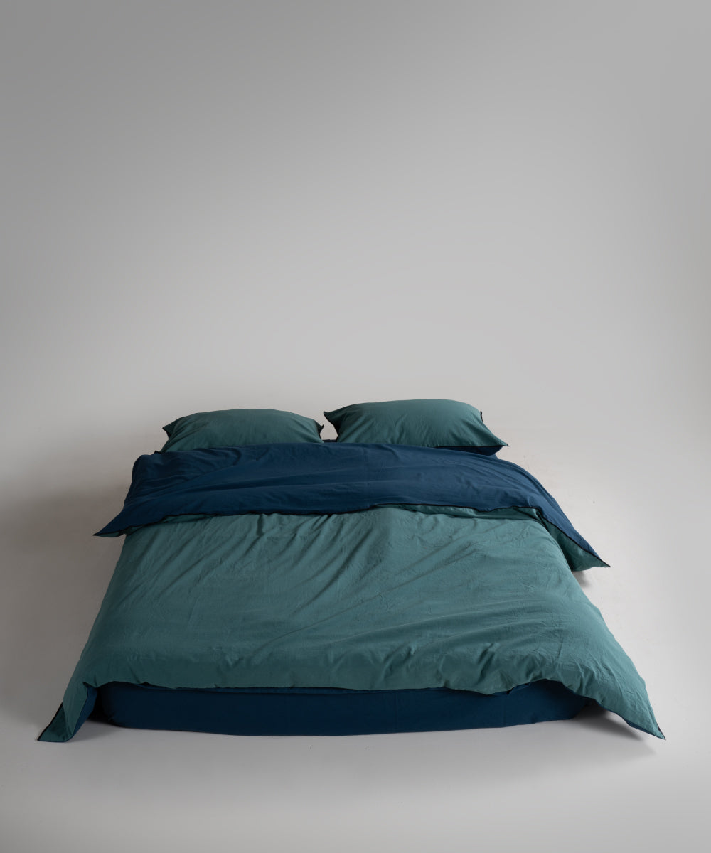 Постільна білизна Limasso Stonewashed Essualte 200 х 220 см Dress Blue - Dark Green