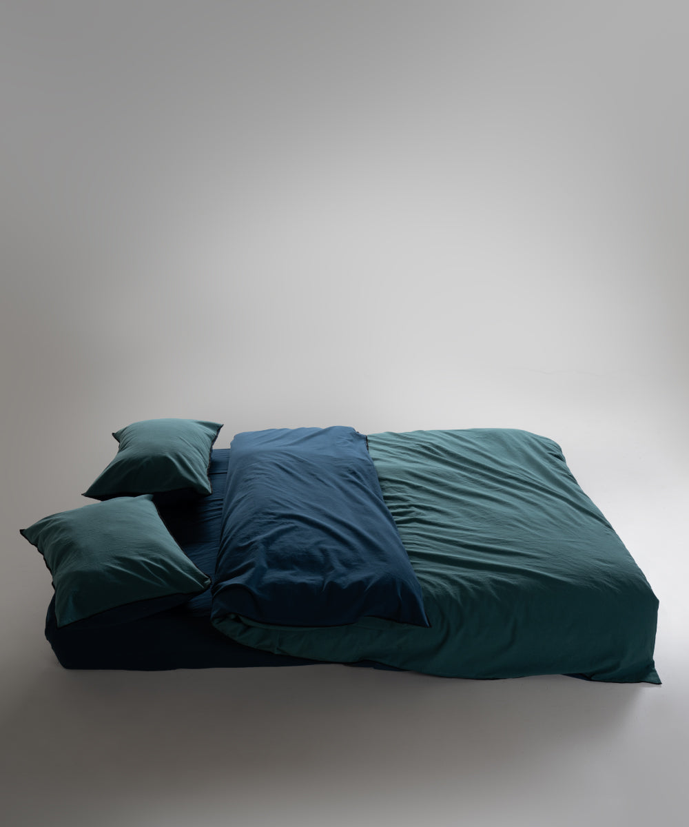 Постільна білизна Limasso Stonewashed Essualte 200 х 220 см Dress Blue - Dark Green