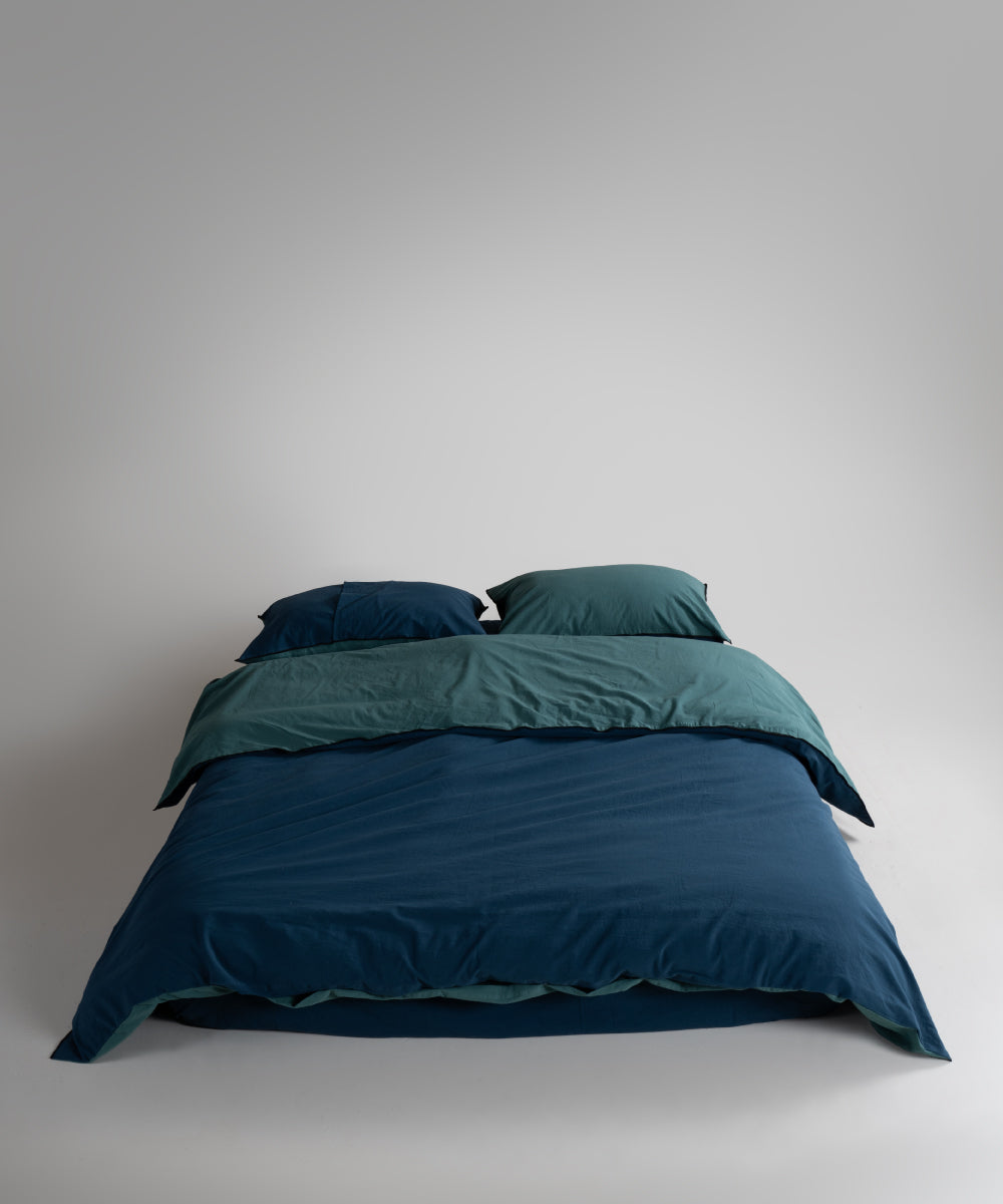 Постільна білизна Limasso Stonewashed Essualte 200 х 220 см Dress Blue - Dark Green