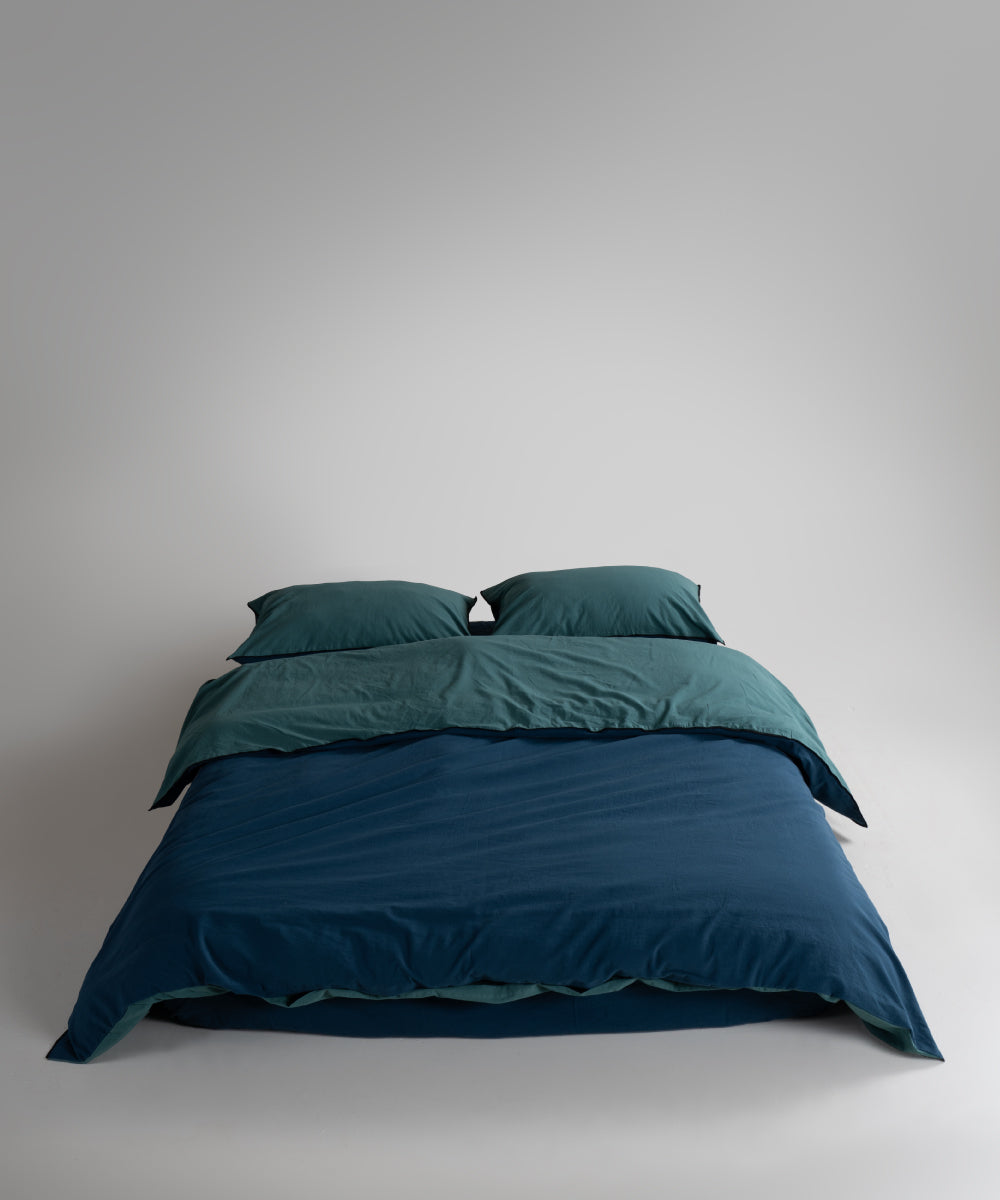 Постільна білизна Limasso Stonewashed Essualte 200 х 220 см Dress Blue - Dark Green