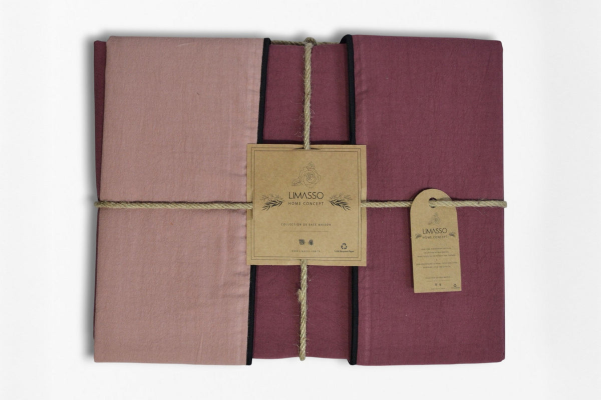 Постільна білизна Limasso Stonewashed Essualte 200 х 220 см Old Rose - Raspberry