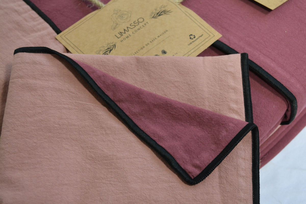 Постільна білизна Limasso Stonewashed Essualte 200 х 220 см Old Rose - Raspberry