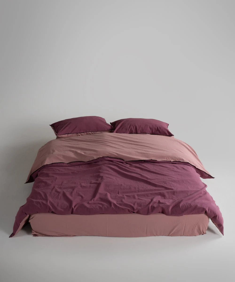 Постільна білизна Limasso Stonewashed Essualte 200 х 220 см Old Rose - Raspberry