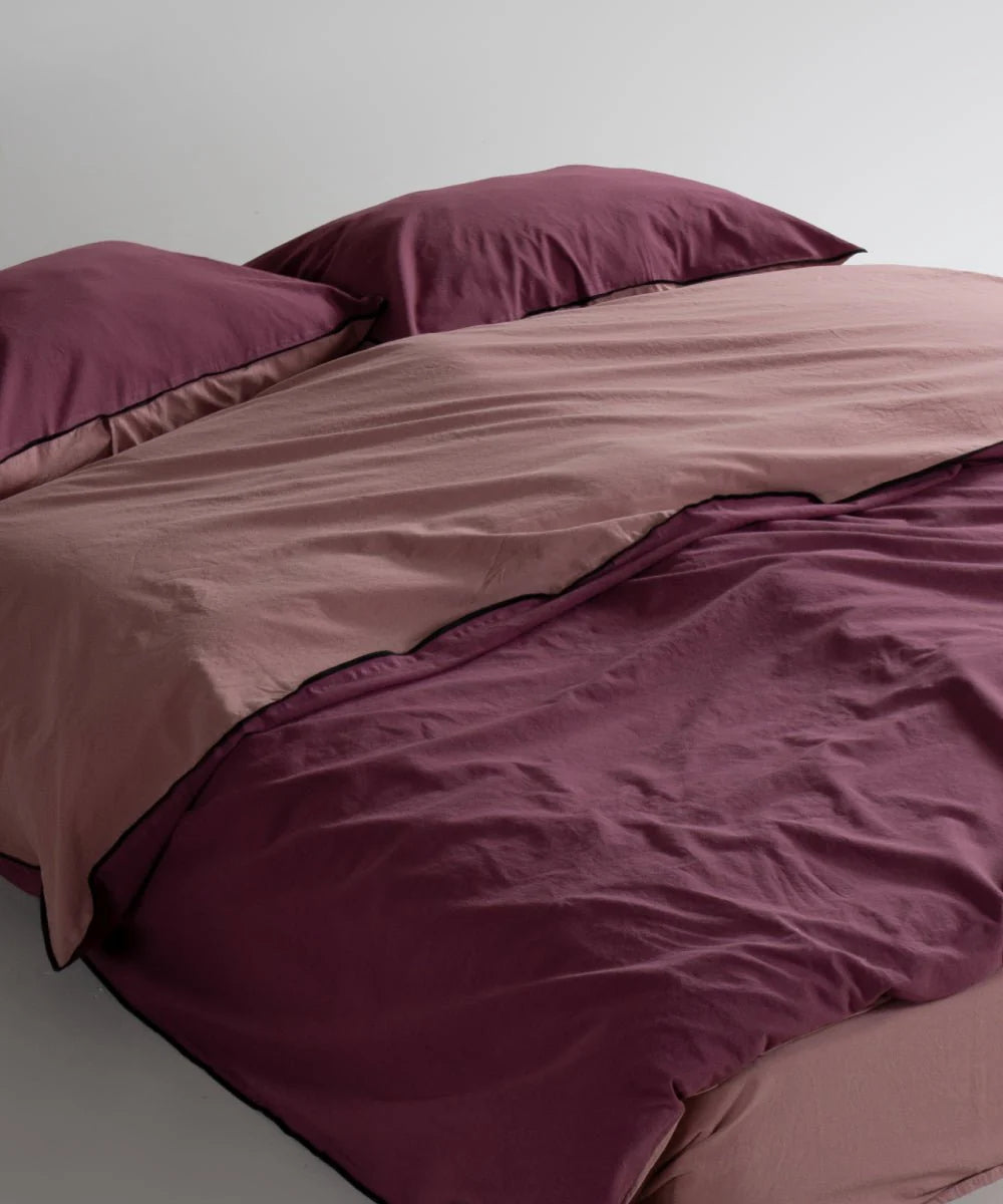 Постільна білизна Limasso Stonewashed Essualte 200 х 220 см Old Rose - Raspberry