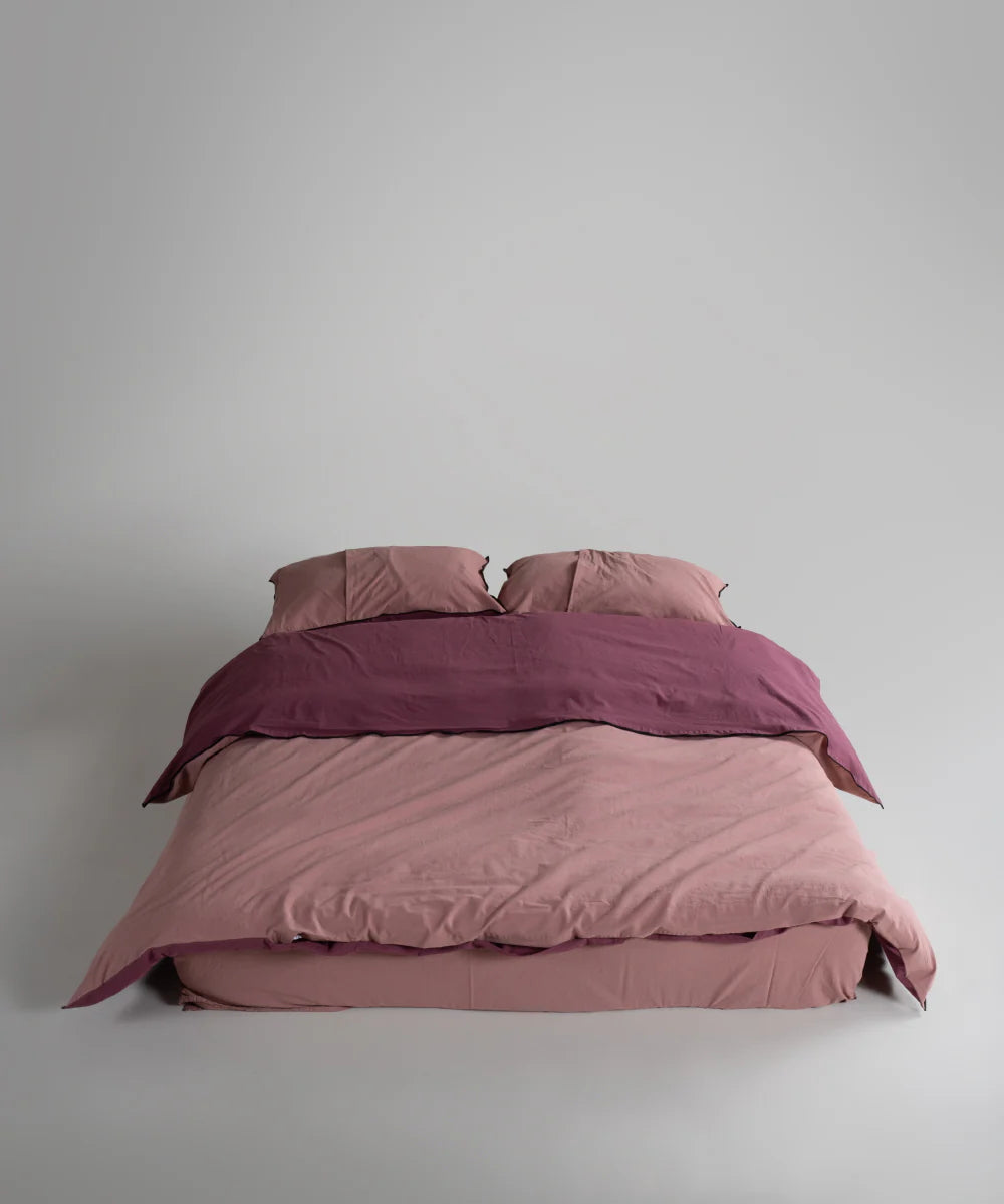 Постільна білизна Limasso Stonewashed Essualte 200 х 220 см Old Rose - Raspberry