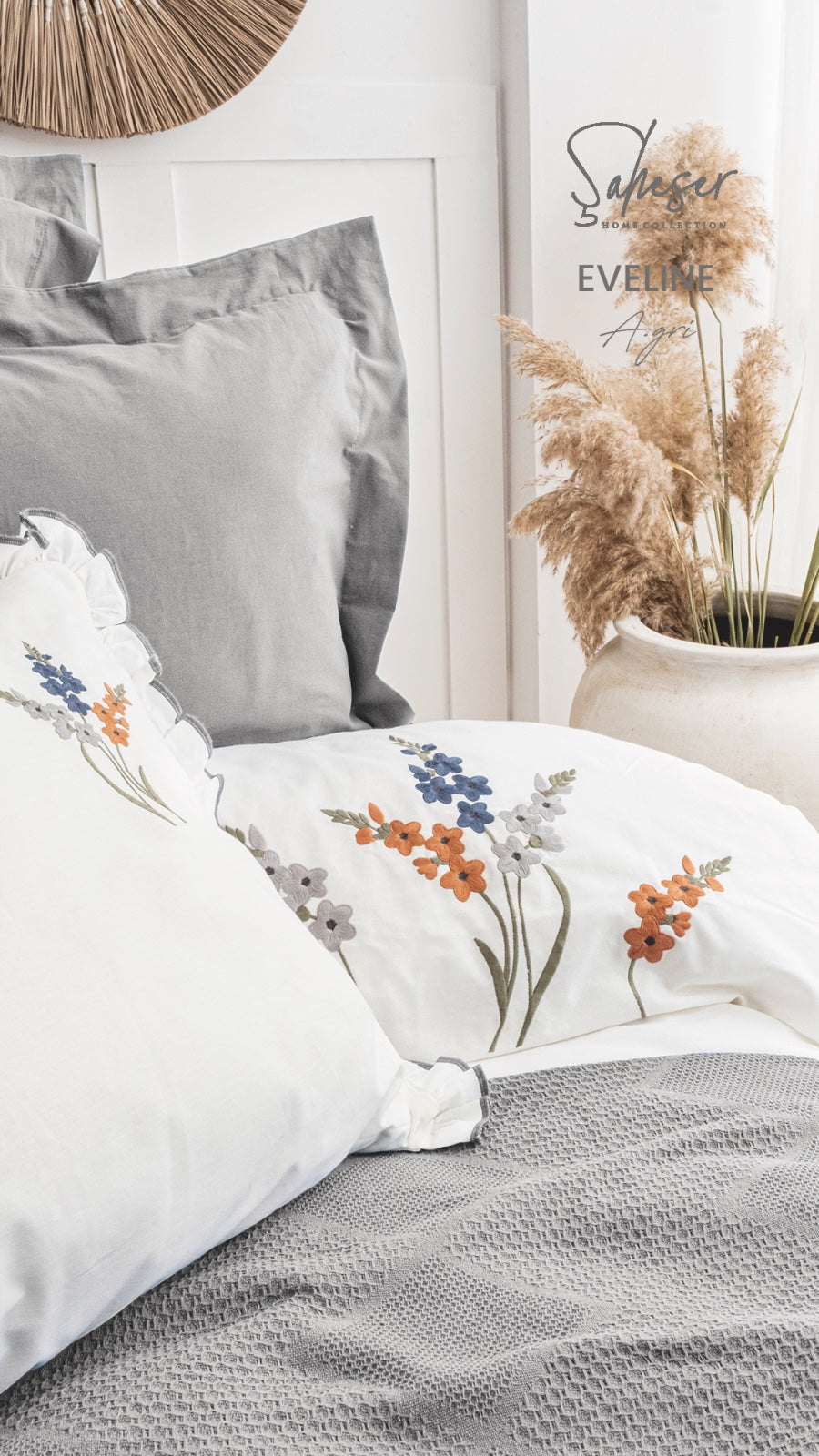 Комплект постільної білизни Saheser Stonewashed Eveline 200 х 220 см  A.Gri