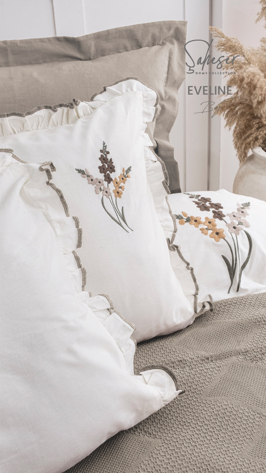 Комплект постільної білизни Saheser Stonewashed Eveline 200 х 220 см Bej