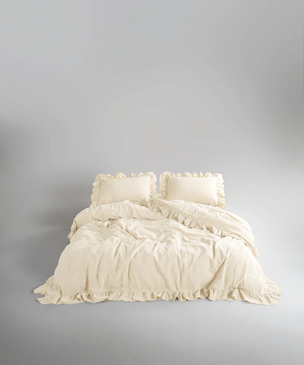 Постільна білизна Limasso Stonewashed Exclusive Ranforse 160 х 220 см сімейний Akdeniz Krem