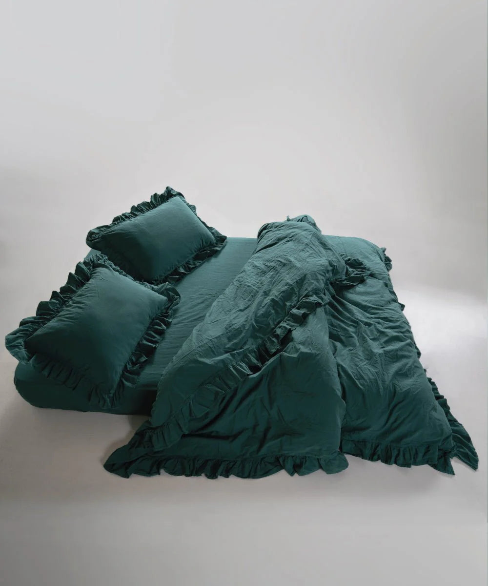 Постільна білизна Limasso Stonewashed Exclusive 160 х 220 см Dark Green