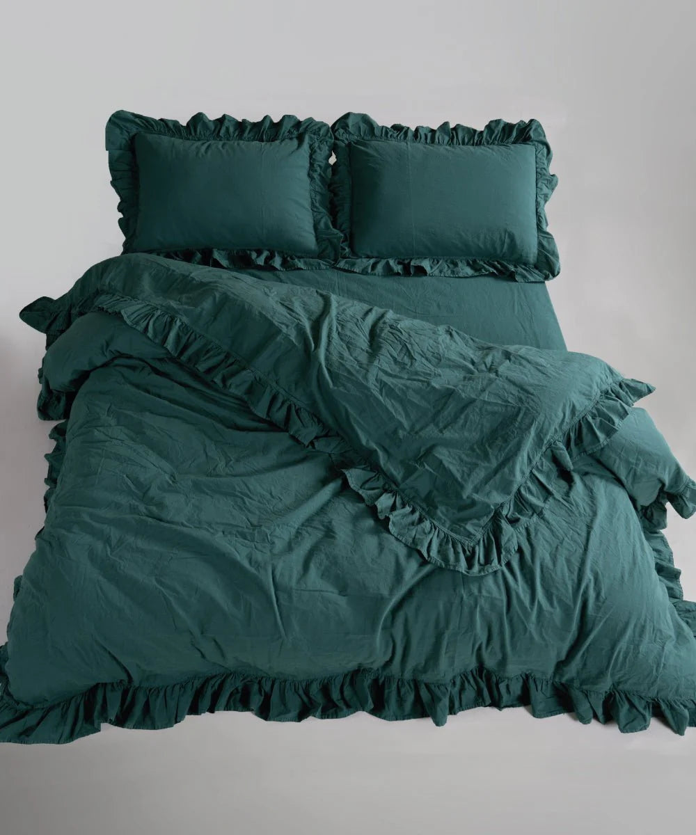 Постільна білизна Limasso Stonewashed Exclusive 160 х 220 см Dark Green