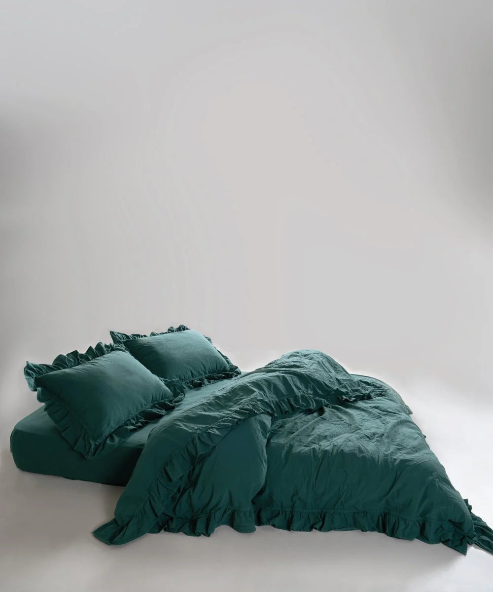 Постільна білизна Limasso Stonewashed Exclusive 160 х 220 см Dark Green