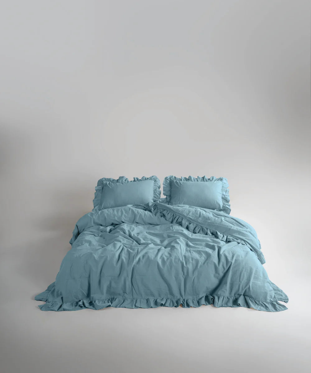 Постільна білизна Limasso Stonewashed Exclusive Ranforse 200 х 220 см Mineral Blue