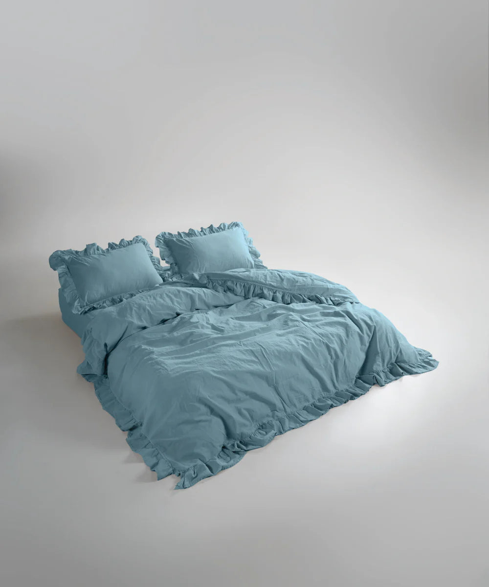 Постільна білизна Limasso Stonewashed Exclusive 160 х 220 см Mineral Blue