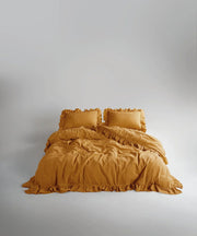 Постільна білизна Limasso Stonewashed Exclusive Ranforse 200 х 220 см Mustard