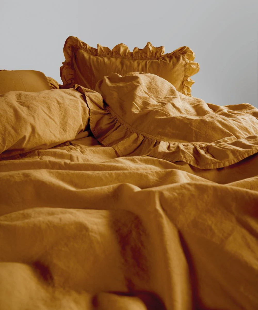 Постільна білизна Limasso Stonewashed Exclusive 200 х 220 см Mustard