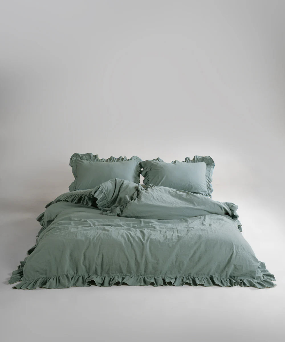 Постільна білизна Limasso Stonewashed Exclusive Ranforse 160 х 220 см сімейний Natural Green