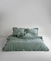 Постільна білизна Limasso Stonewashed Exclusive Ranforse 160 х 220 см сімейний Natural Green
