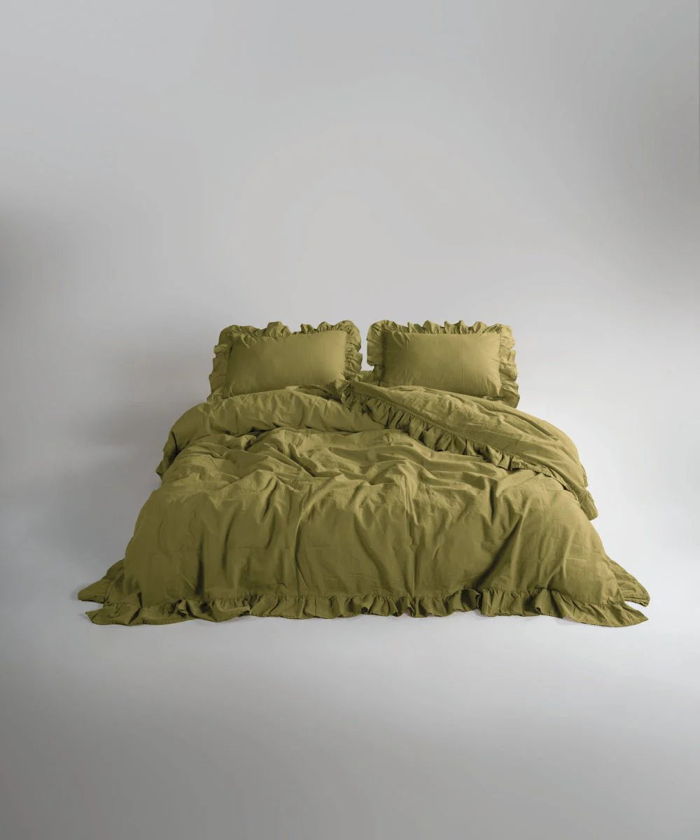 Постільна білизна Limasso Stonewashed Exclusive Ranforse 200 х 220 см Olive