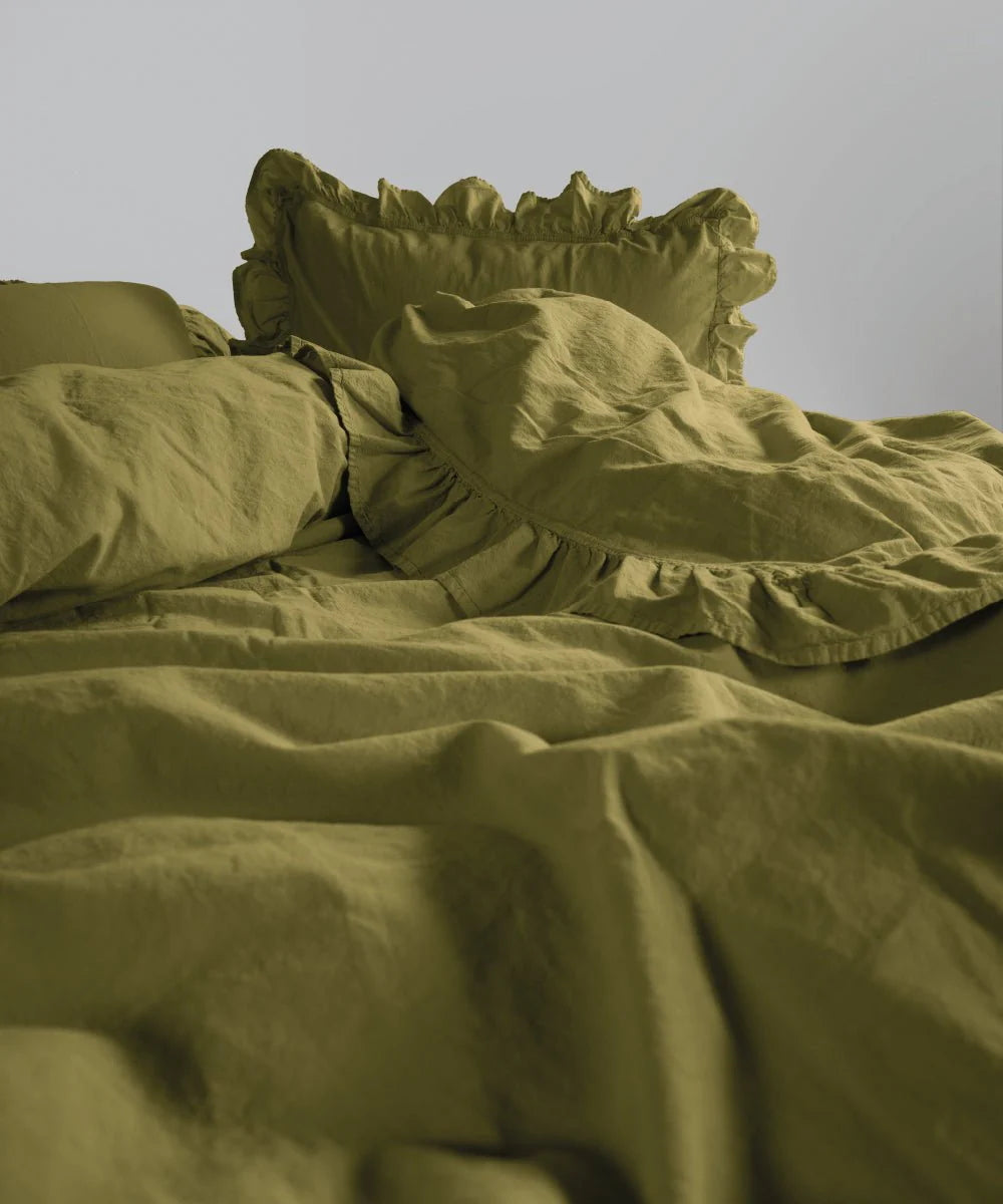 Постільна білизна Limasso Stonewashed Exclusive 200 х 220 см Olive