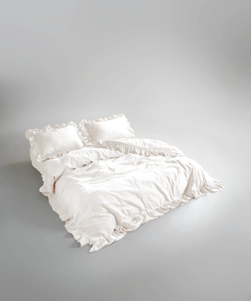 Постільна білизна Limasso Stonewashed Exclusive 160 х 220 см Snow White