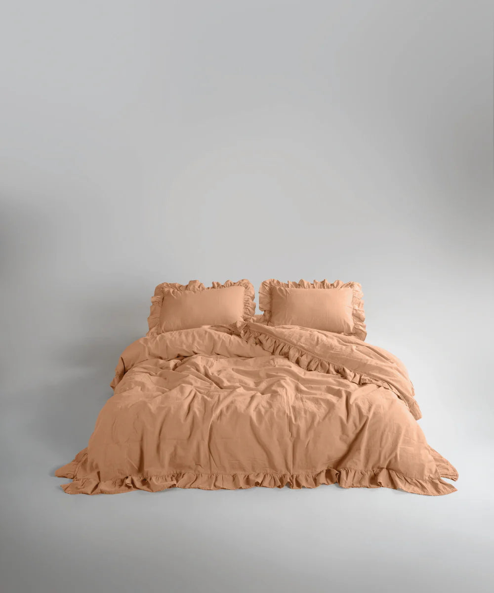 Постільна білизна Limasso Stonewashed Exclusive Ranforse 200 х 220 см Toast