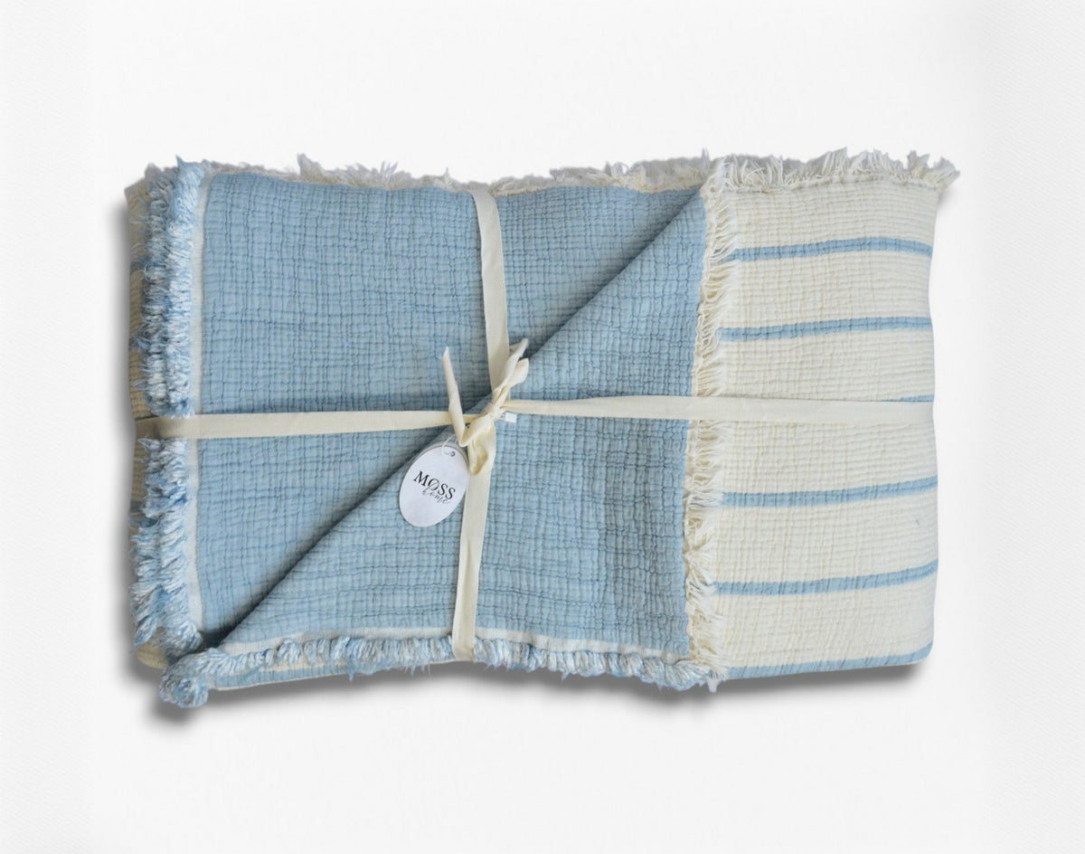 Муслінове покривало Moss Exclusive Muslin 230 х 250 см. Mavi