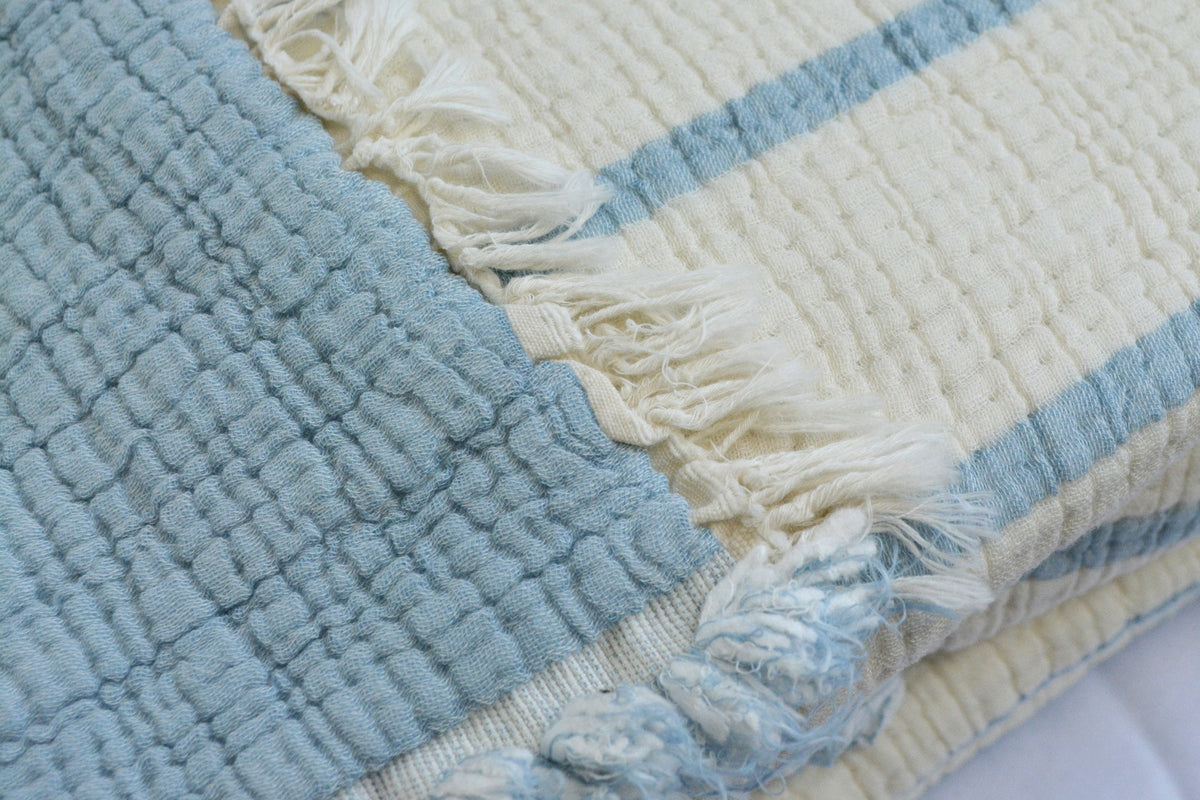 Муслінове покривало Moss Exclusive Muslin 230 х 250 см. Mavi