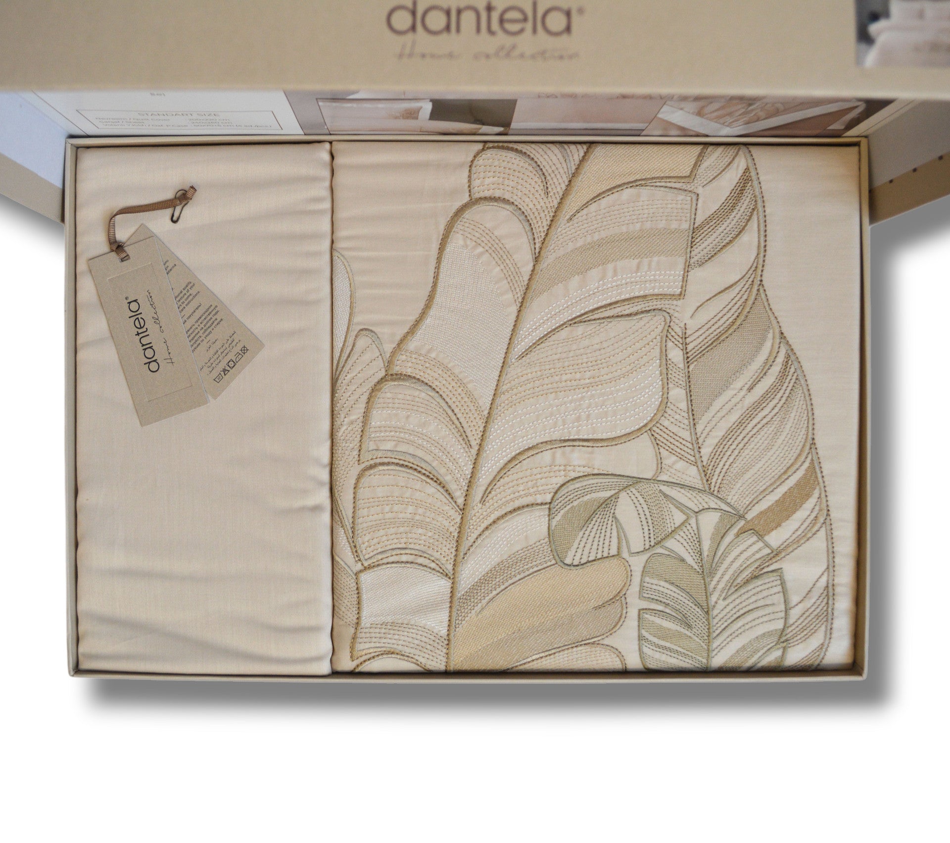 Комплект постільної білизни Dantela Digital Satin 200х220 см Feel Bej