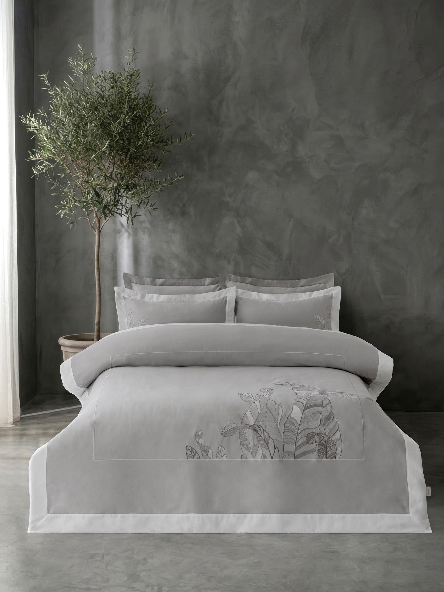 Комплект постільної білизни Dantela Digital Satin 200х220 см Feel Gri