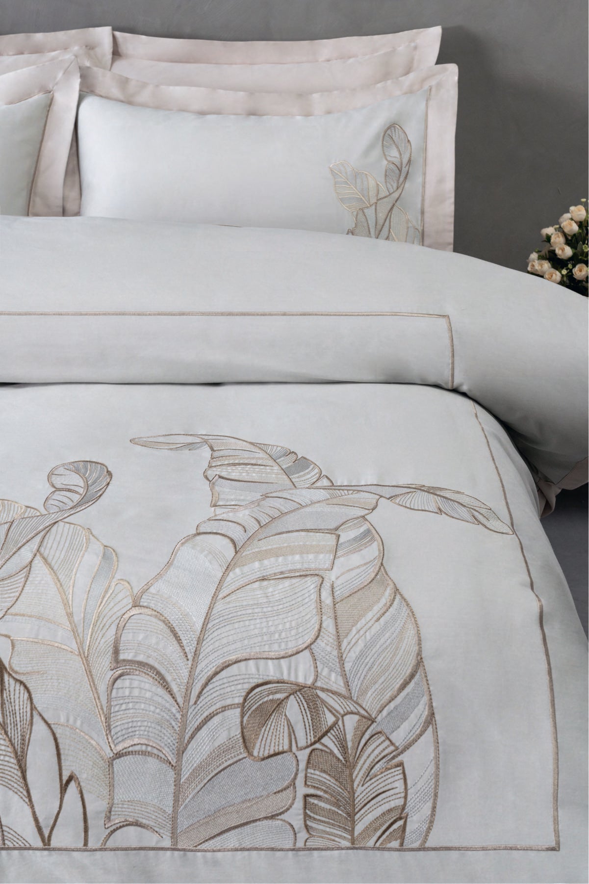 Комплект постільної білизни Dantela Digital Satin 200х220 см Feel Mint