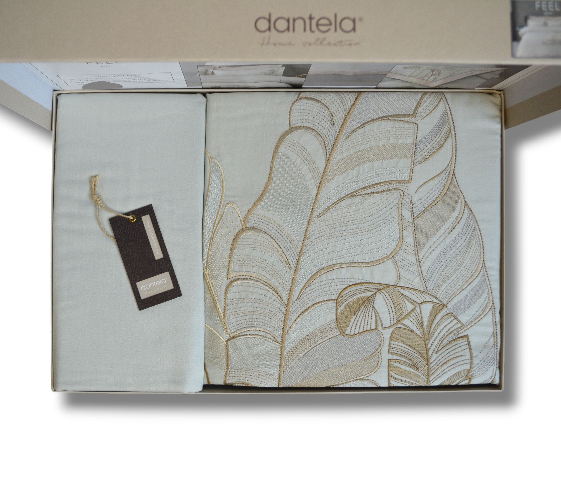 Комплект постільної білизни Dantela Digital Satin 200х220 см Feel Mint