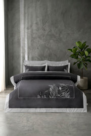 Комплект постільної білизни Dantela Digital Satin 200х220 см Feel Antrasit