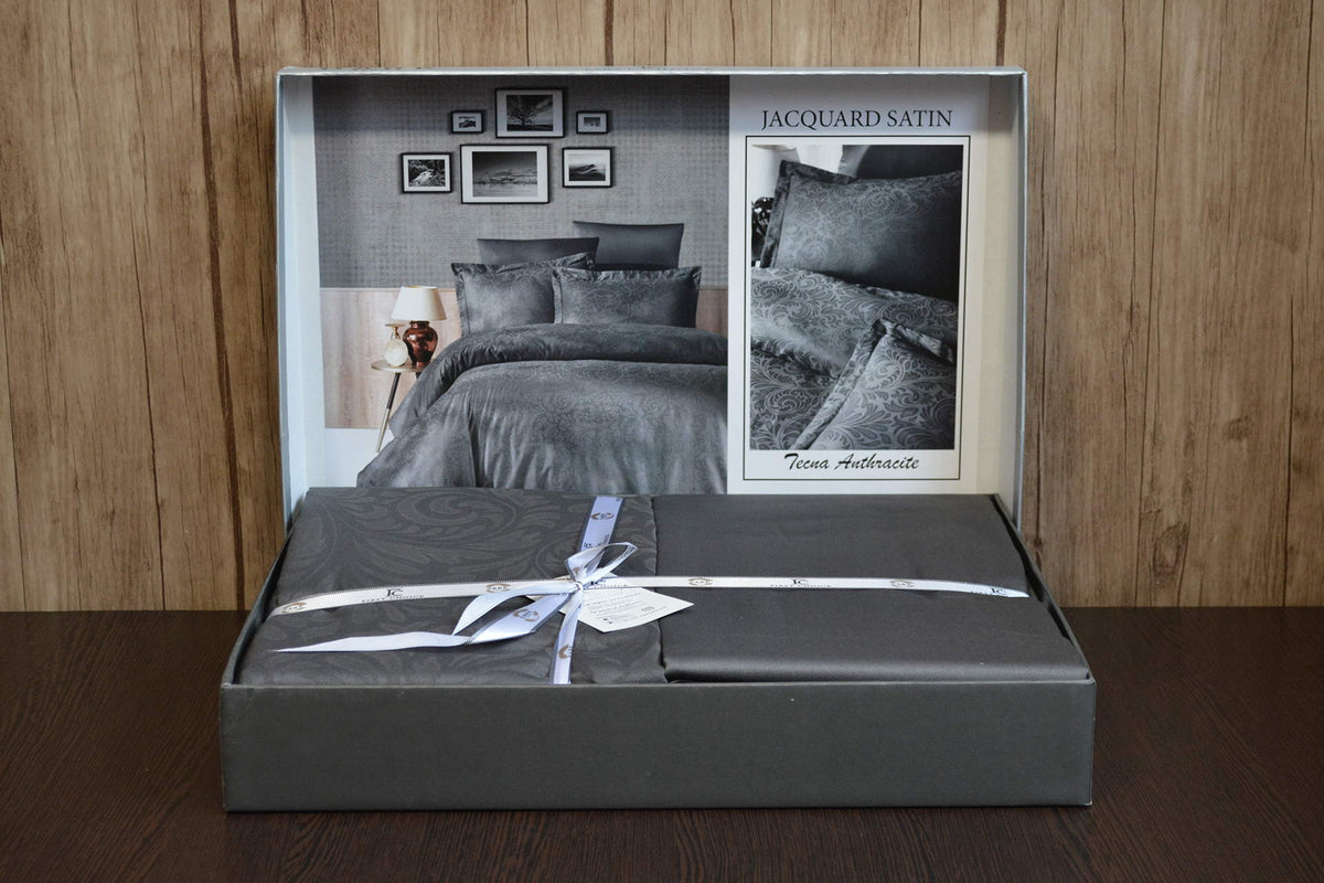 Постільна білизна First Choice Jacquard Satin DARK 200 х 220 см Tecna Anthracite