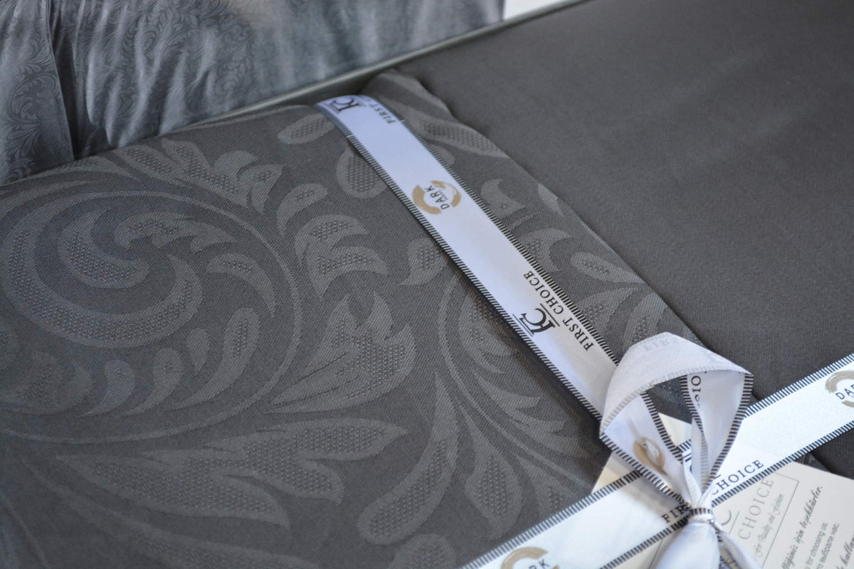 Постільна білизна First Choice Jacquard Satin DARK 200 х 220 см Tecna Anthracite