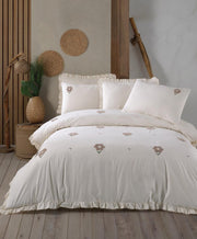 Постільна білизна Saheser Stonewashed 200 х 220 см Florita Beige